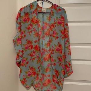 Bright floral kimono